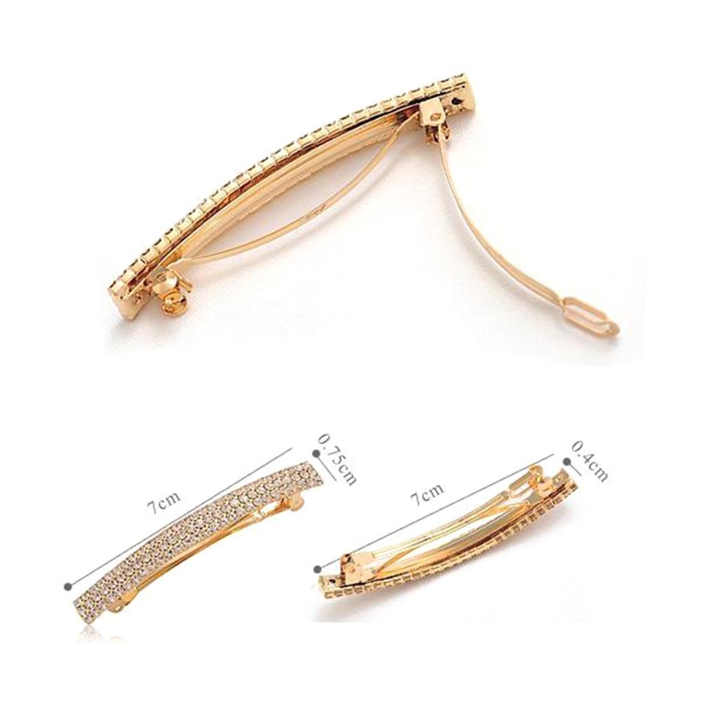 Wrap Ring Gold - Damska Rhinestone Automatyczna francuska spinka do