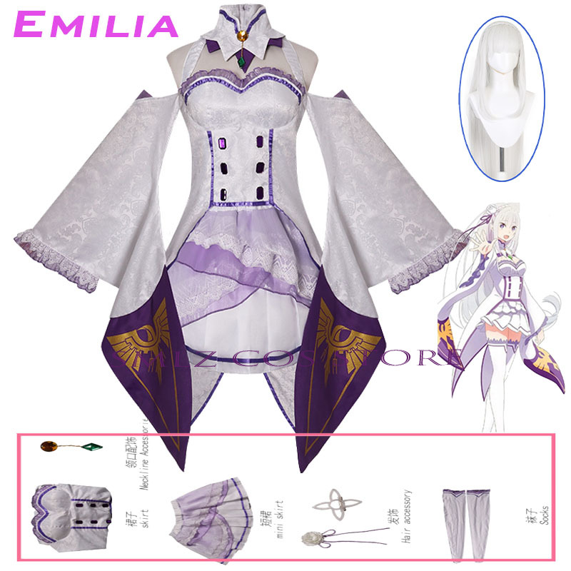 Women Accessories Set - Emilia Cosplay Anime Re:Zero Kara Hajimeru