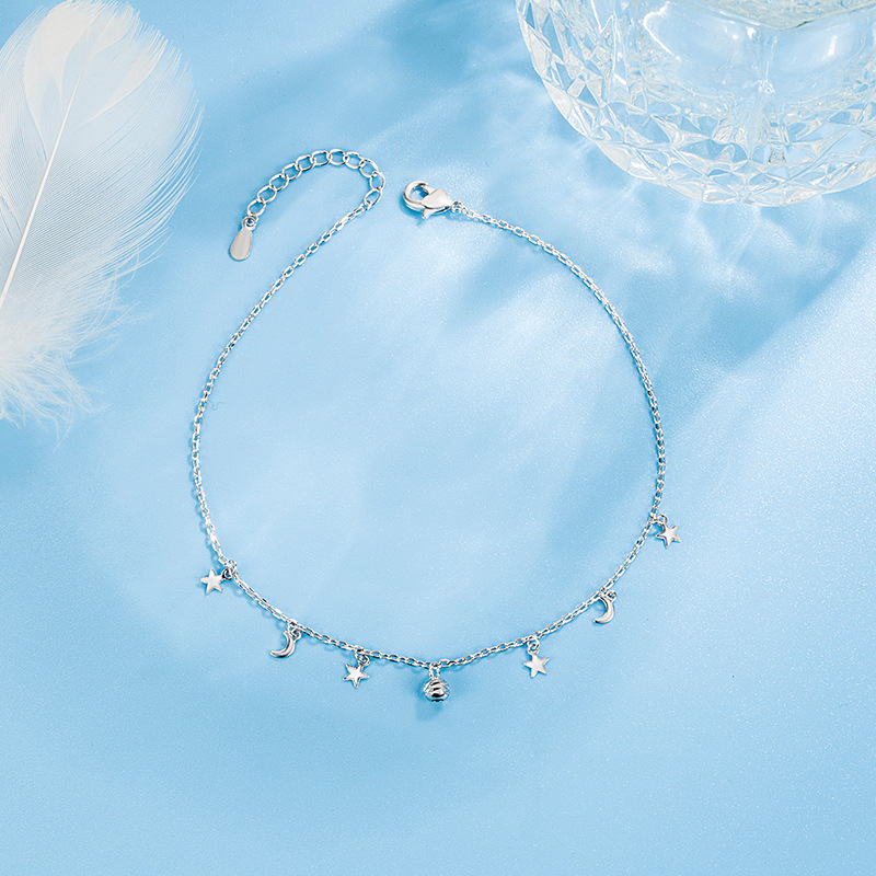 Beaded Anklet Chain - Romantyczny łańcuszek z koralikami w kształcie