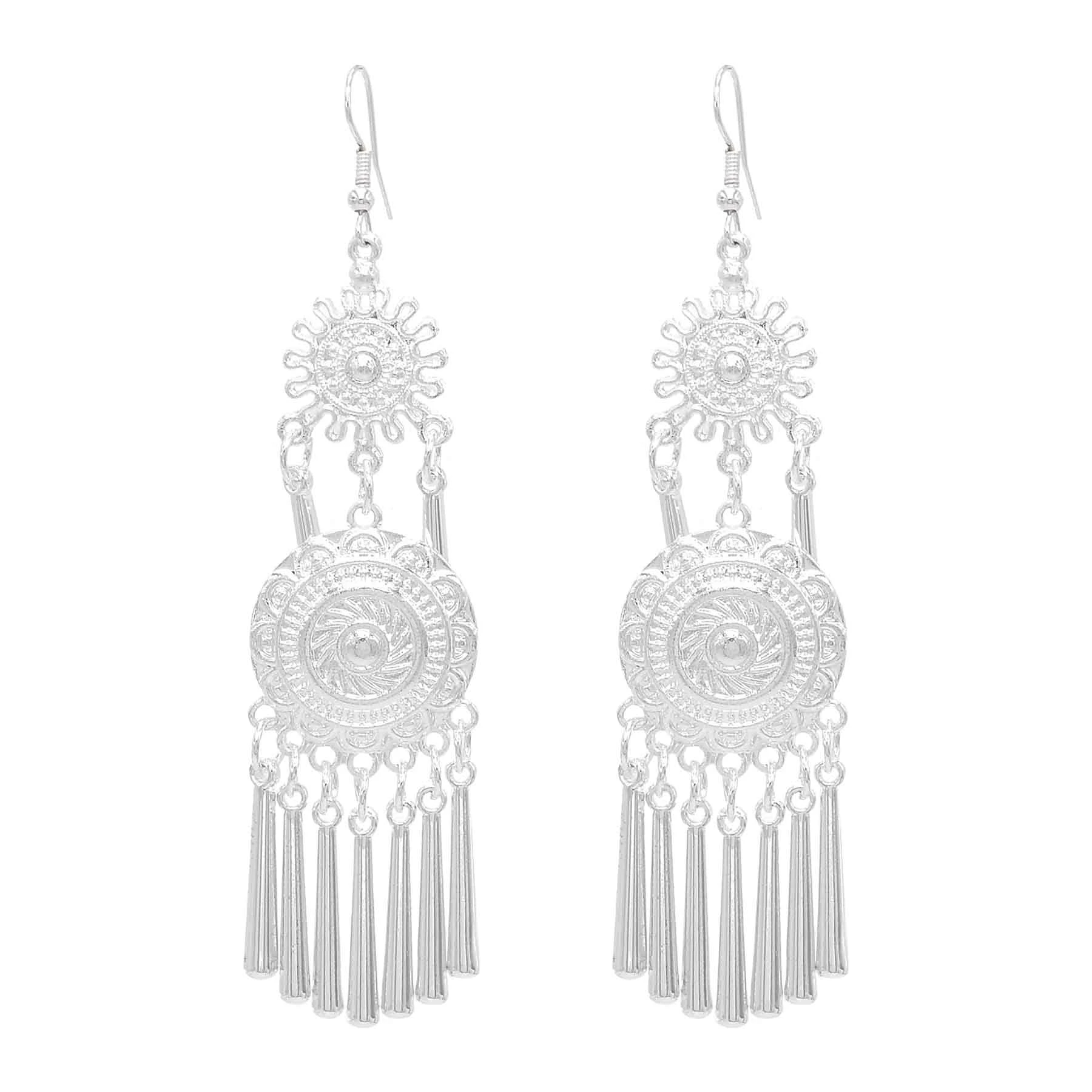 Women Accessories Pakistan - Miao srebrzysty stop mały róg frędzle