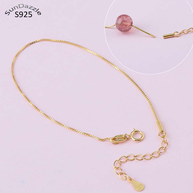 Beaded Anklet Chain - Naprawdę twarde 925 Sterling Silver naszyjnik
