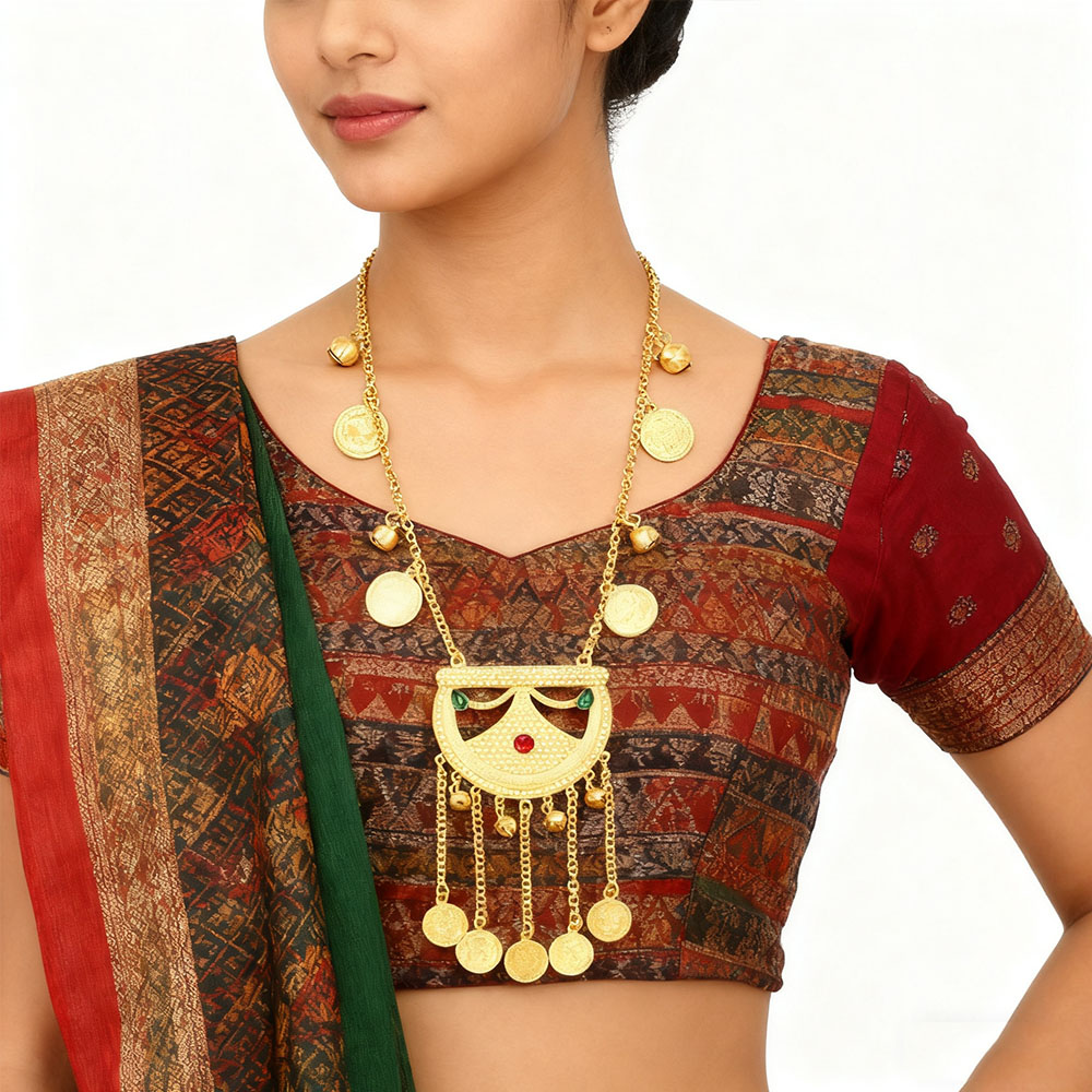 Women Accessories Pakistan - Afghańsko-pakistańskie tradycyjne monety naszyjnik z księżycem