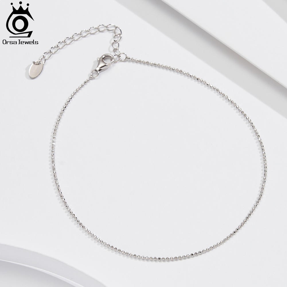 Beaded Anklet Chain - ORSA JEWELS Srebro Próby 925 Łańcuszek