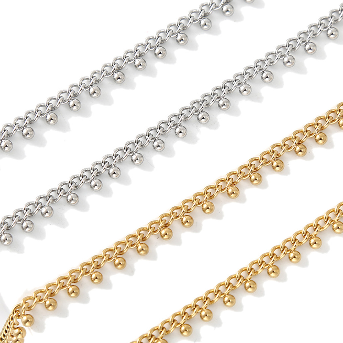 1-metrowe łańcuchy ze stali ni – Beaded Anklet Chain recenzja i cena