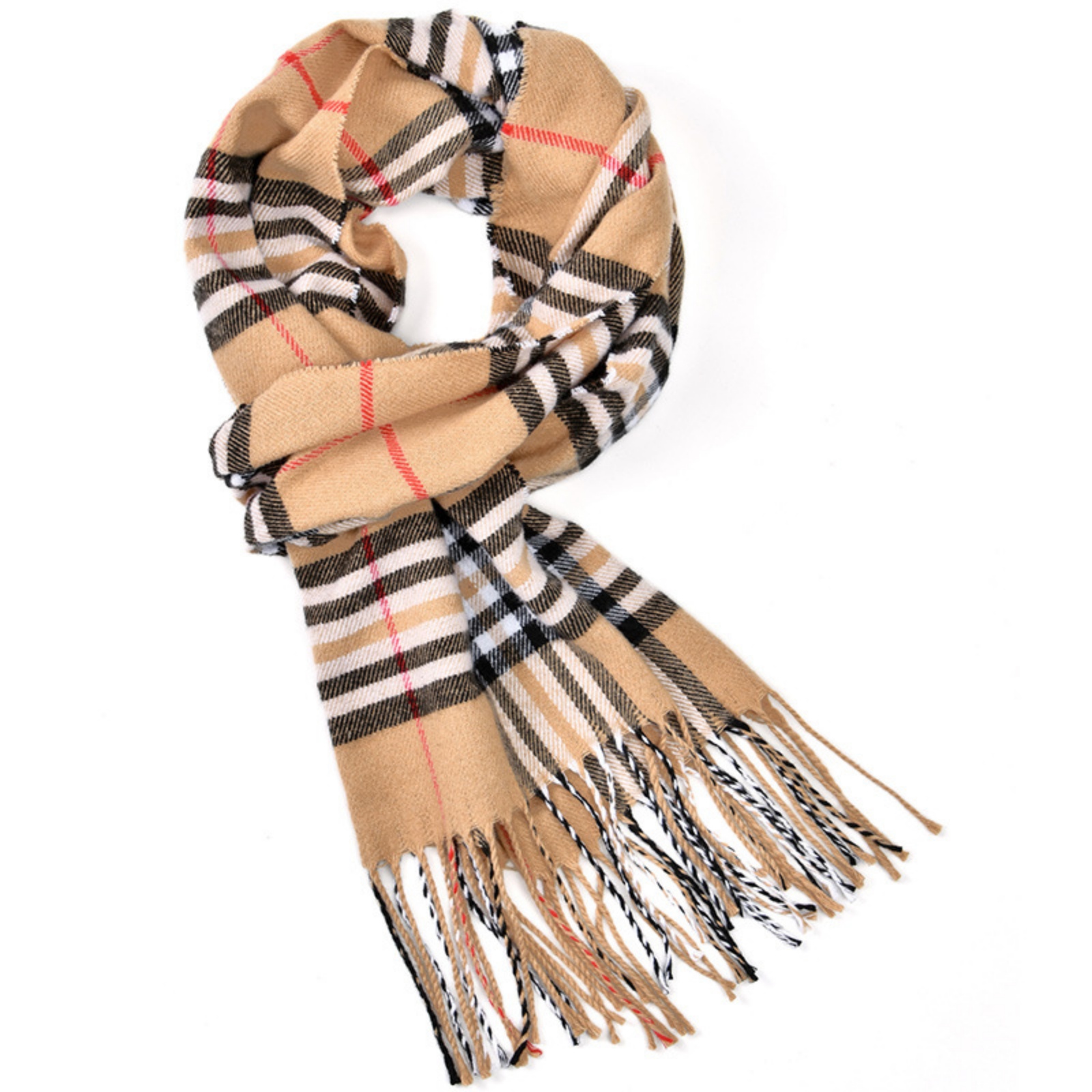 Szal w kratę z frędzlami, klas – Women'S Winter Accessories Set recenzja i cena