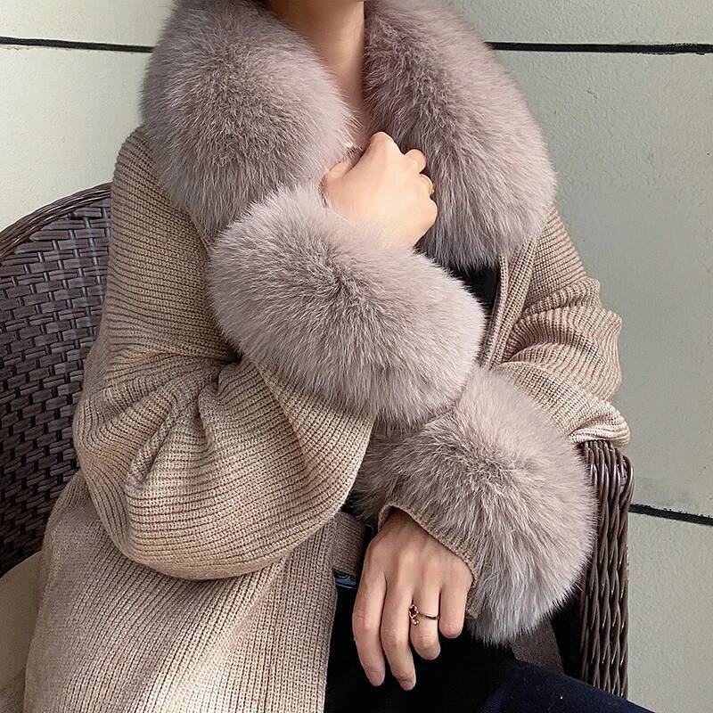 100% Prawdziwe futro lisa Kołn – Women'S Winter Accessories Set recenzja i cena