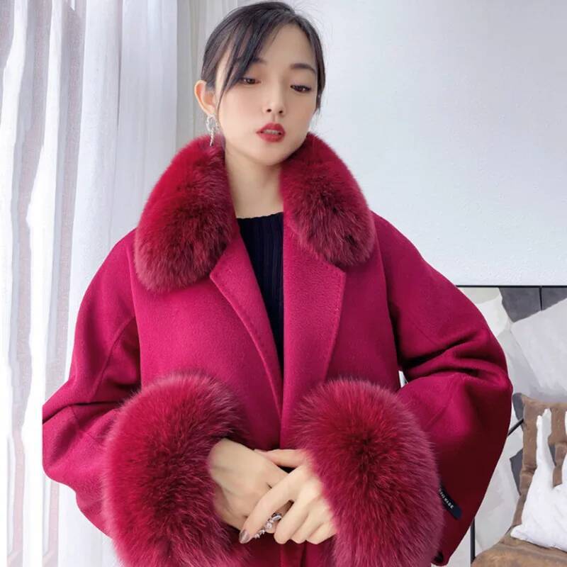 100% Prawdziwe futro lisa Kołn – Women'S Winter Accessories Set recenzja i cena