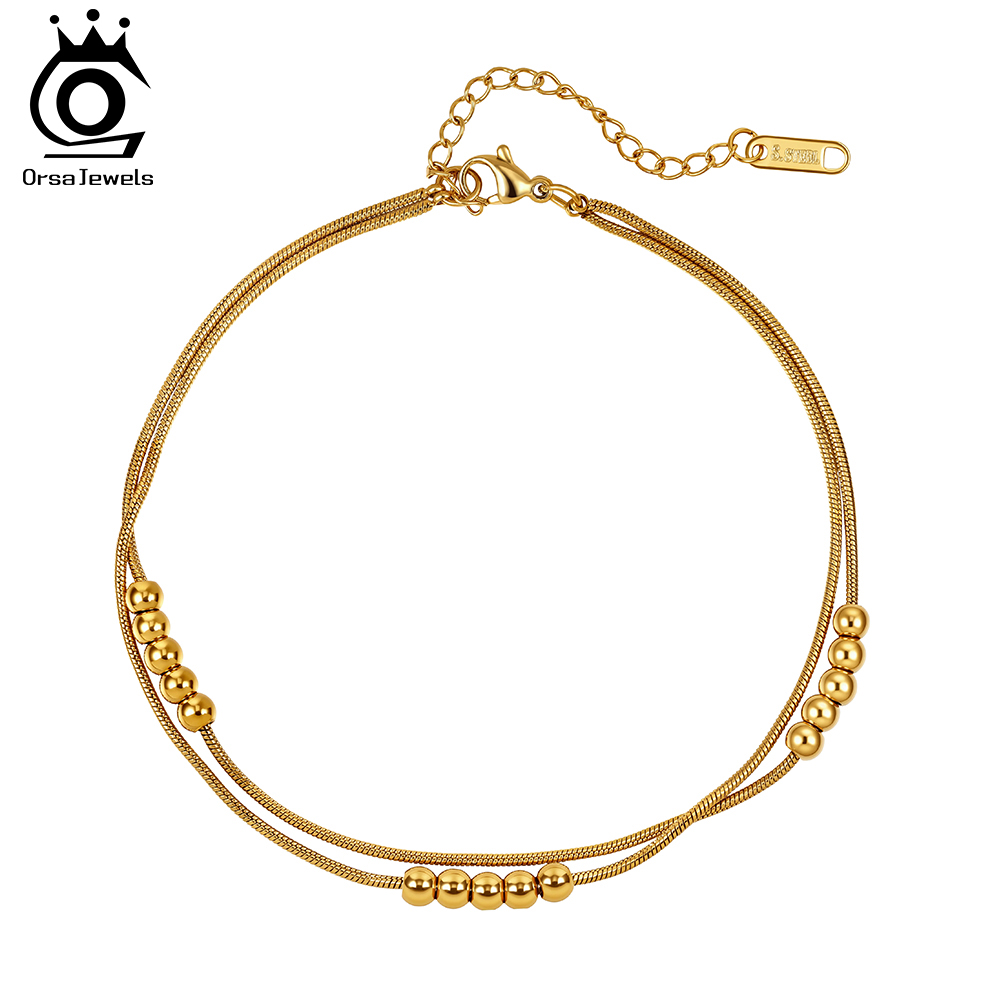 ORSA JEWELS Vintage Warstwowe  – Beaded Anklet Chain recenzja i cena