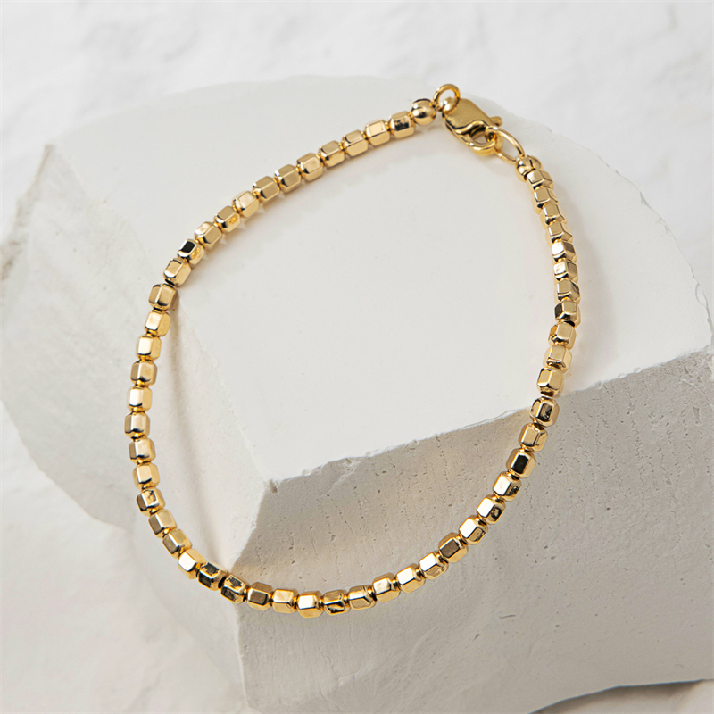 14K Gold Filled Bead Bracelet  – Beaded Anklet Chain recenzja i cena