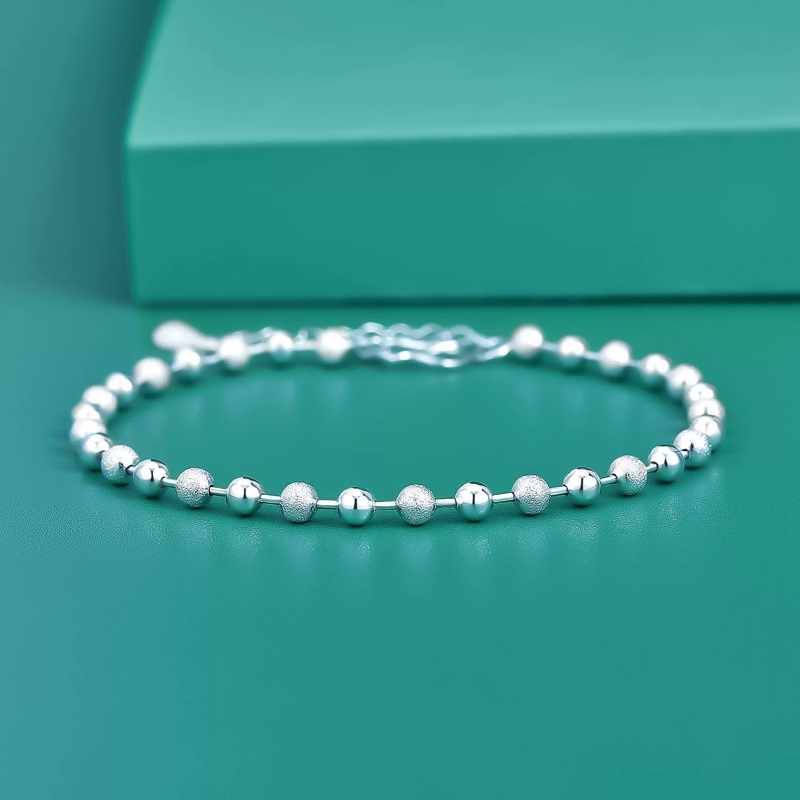 Klasyczne Proste Srebrne Brans – Beaded Anklet Chain recenzja i cena