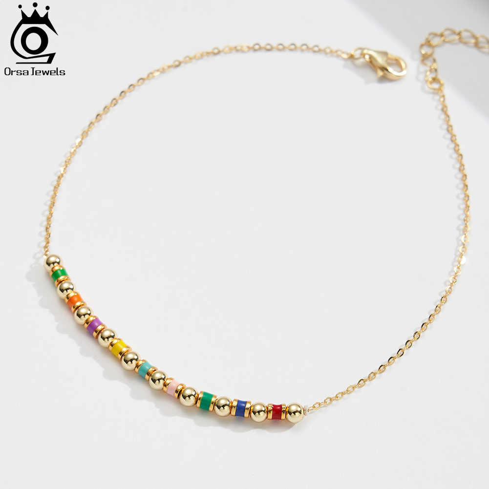 ORSA JEWELS Srebrna bransoletk – Beaded Anklet Chain recenzja i cena
