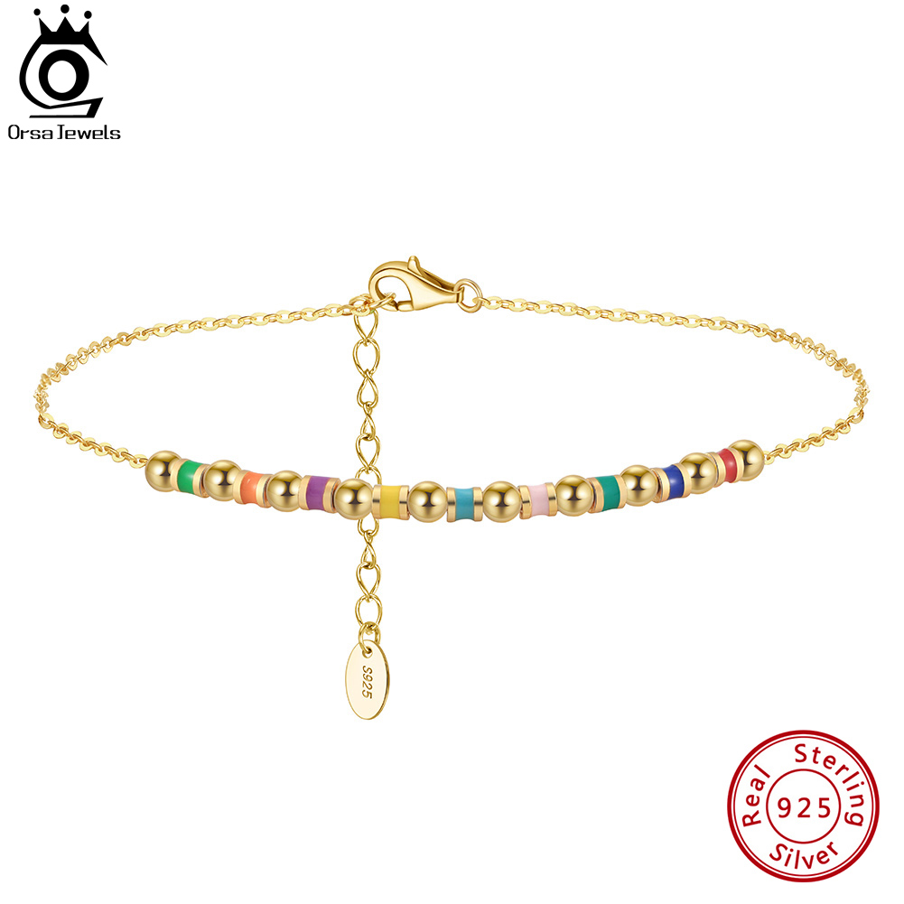 ORSA JEWELS Srebrna bransoletk – Beaded Anklet Chain recenzja i cena