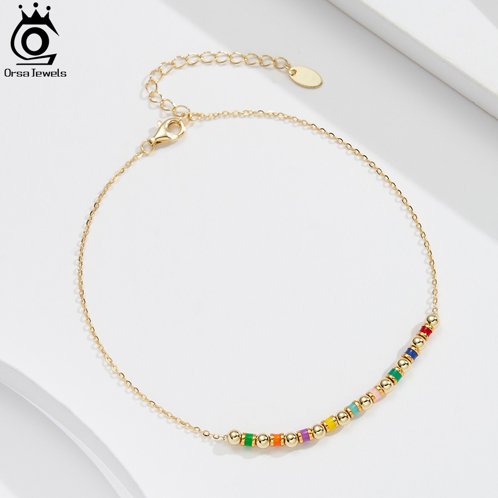 ORSA JEWELS Srebrna bransoletk – Beaded Anklet Chain recenzja i cena