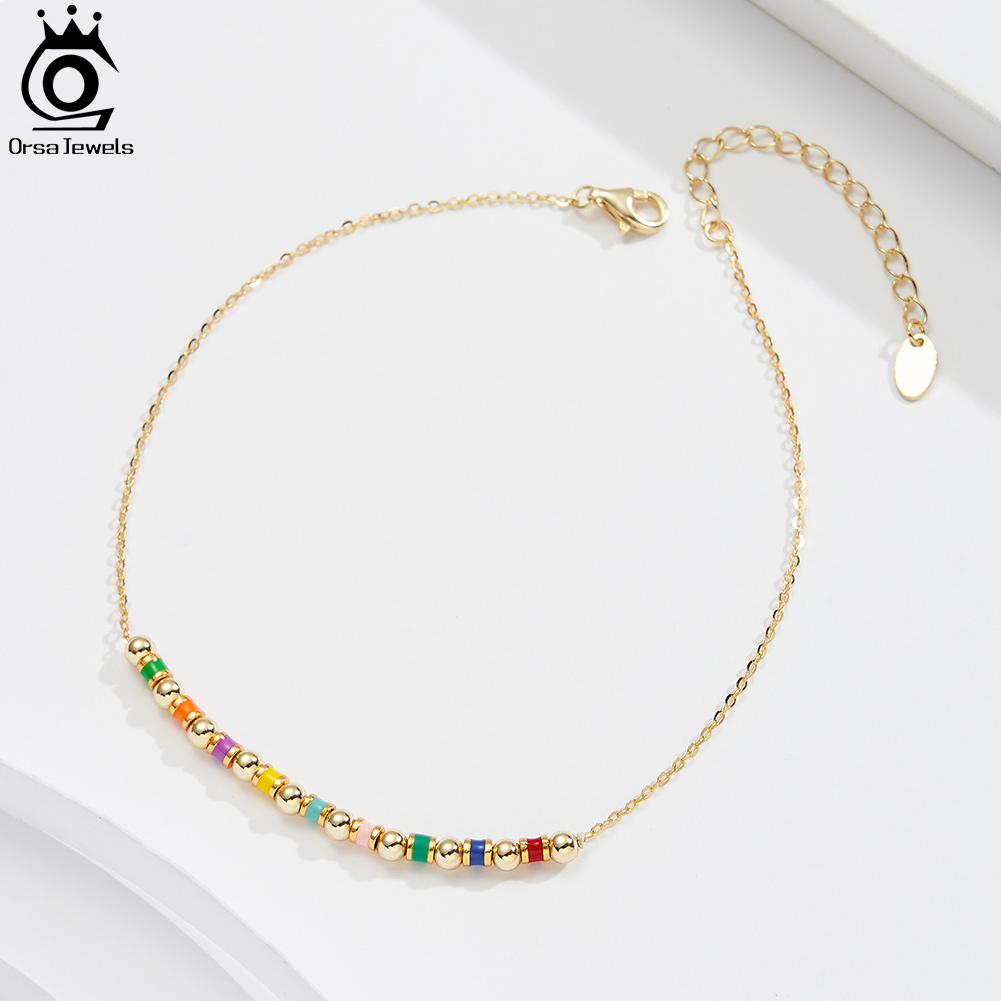 ORSA JEWELS Srebrna bransoletk – Beaded Anklet Chain recenzja i cena