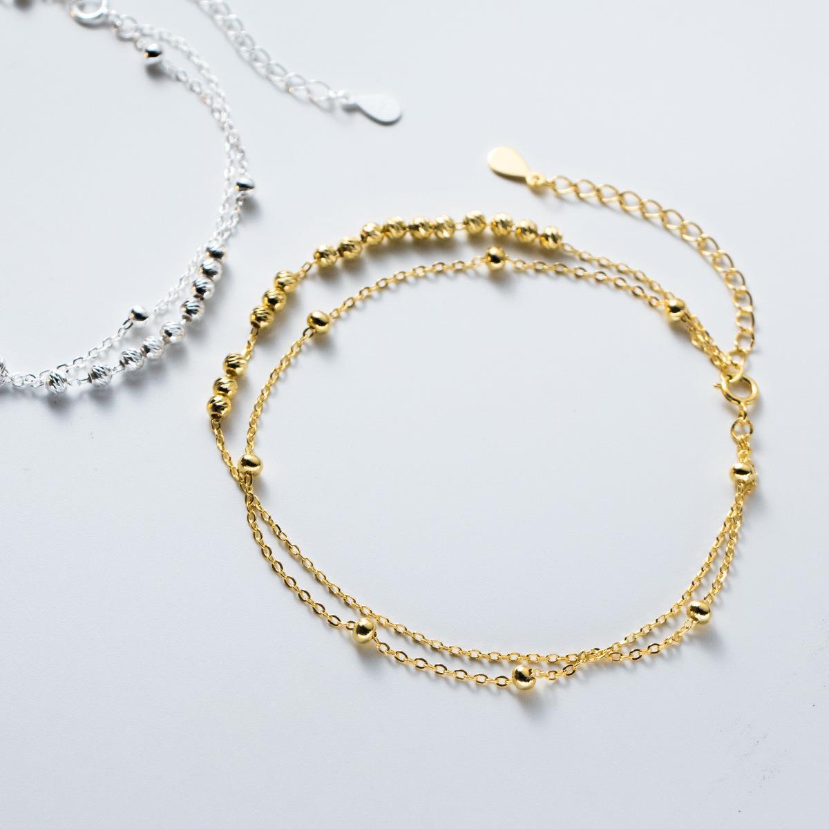 MIQIAO 925 Sterling srebrne ob – Beaded Anklet Chain recenzja i cena