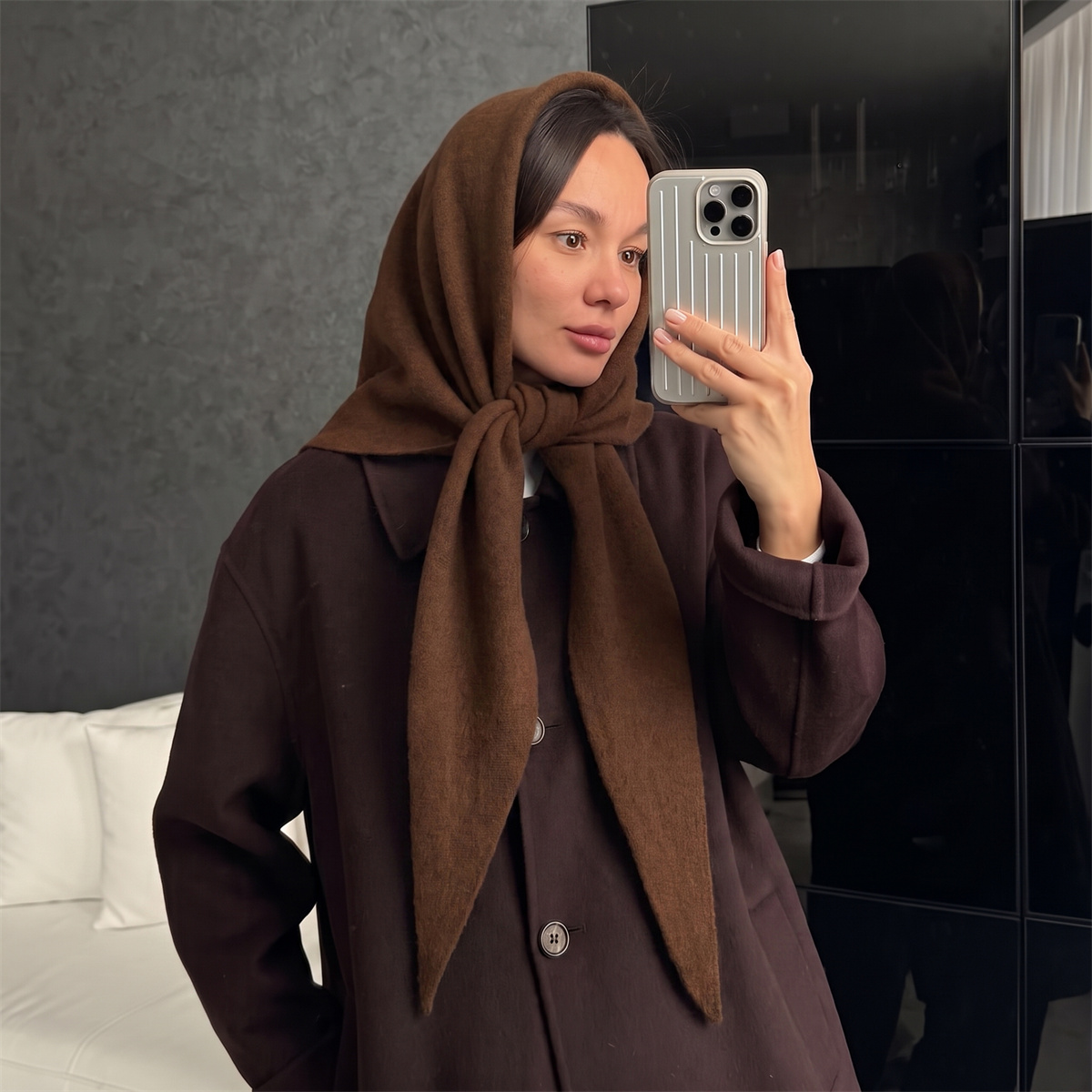 Ciepły, dzianinowy trójkątny s – Women'S Winter Accessories Set recenzja i cena