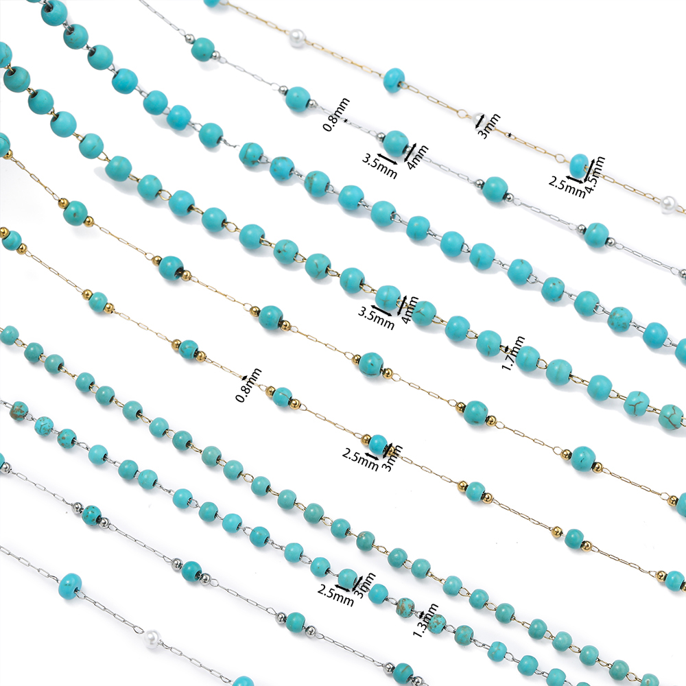 1M okrągłe turkusowe koraliki  – Beaded Anklet Chain recenzja i cena