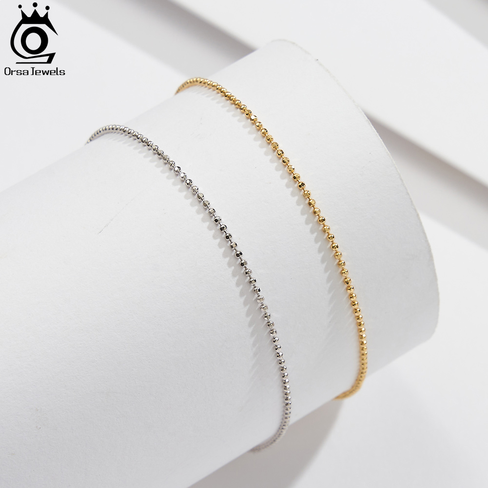 ORSA JEWELS Srebro Próby 925 Ł – Beaded Anklet Chain recenzja i cena