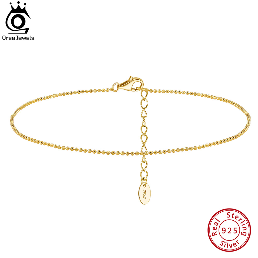 ORSA JEWELS Srebro Próby 925 Ł – Beaded Anklet Chain recenzja i cena