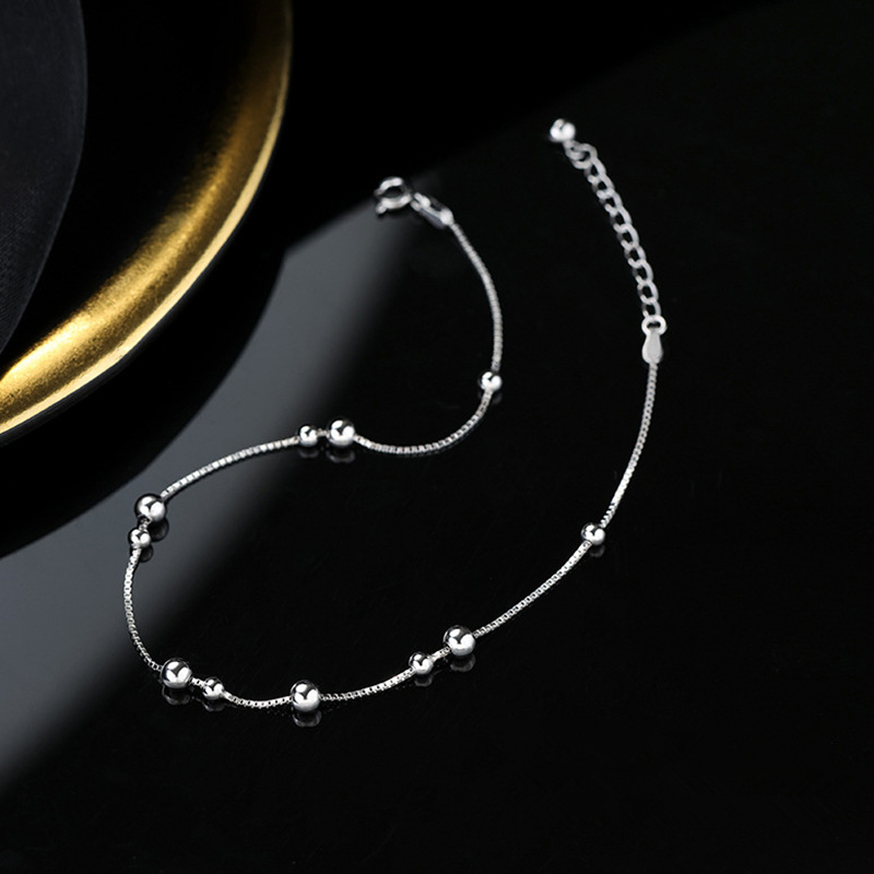925 Sterling Silver Geometrycz – Beaded Anklet Chain recenzja i cena