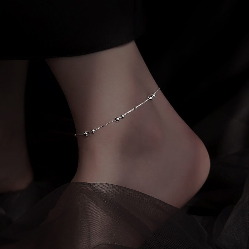 925 Sterling Silver Geometrycz – Beaded Anklet Chain recenzja i cena