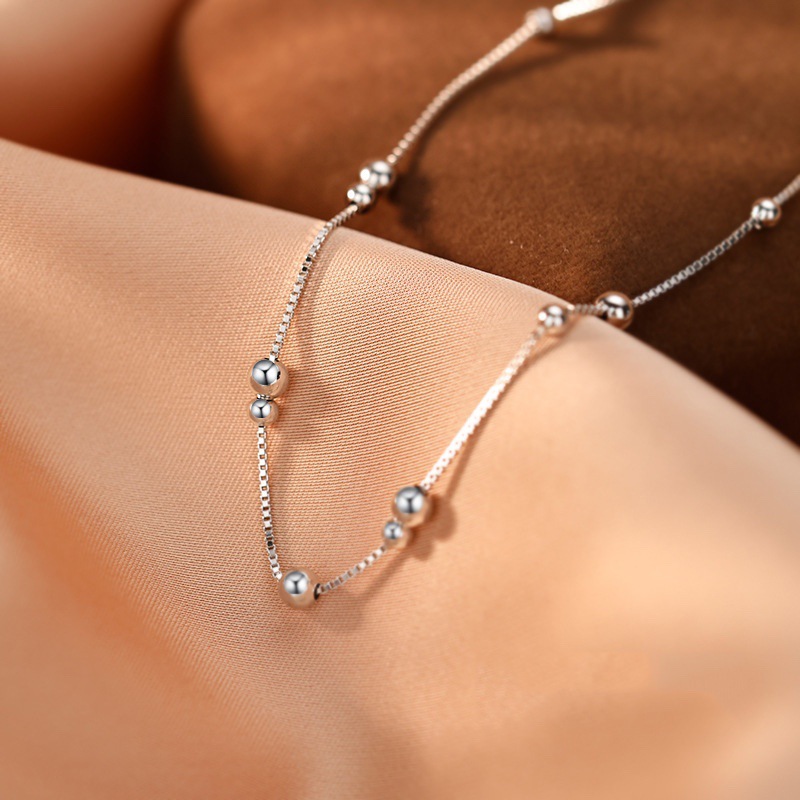 925 Sterling Silver Geometrycz – Beaded Anklet Chain recenzja i cena